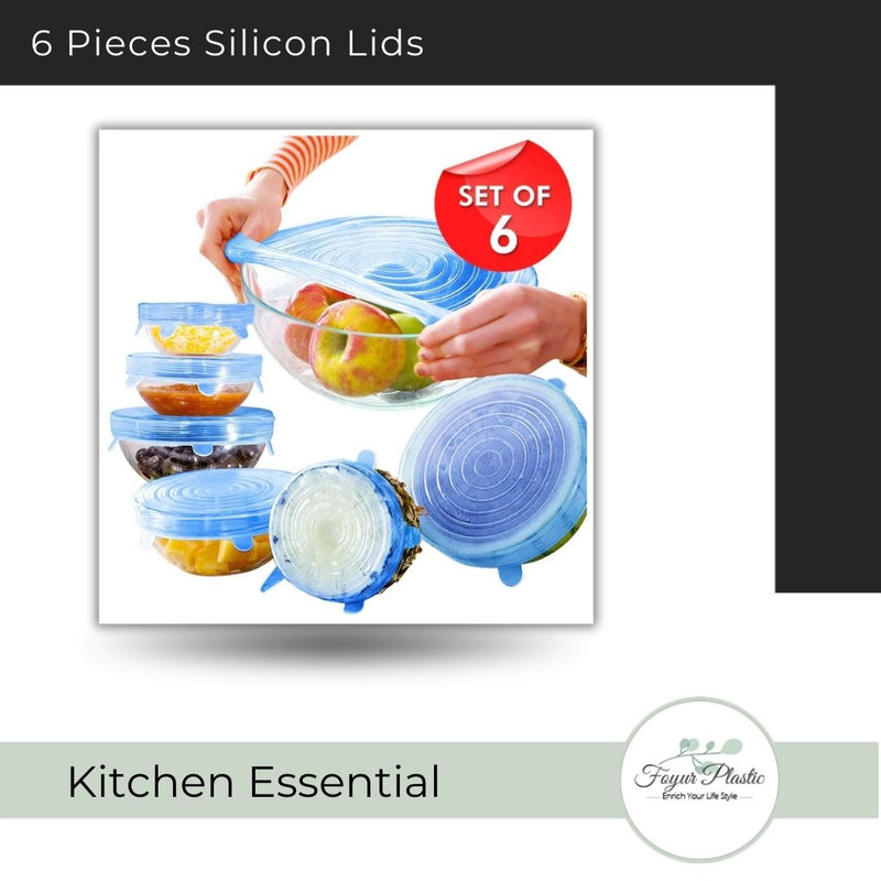 6 Pieces Silicon Lids