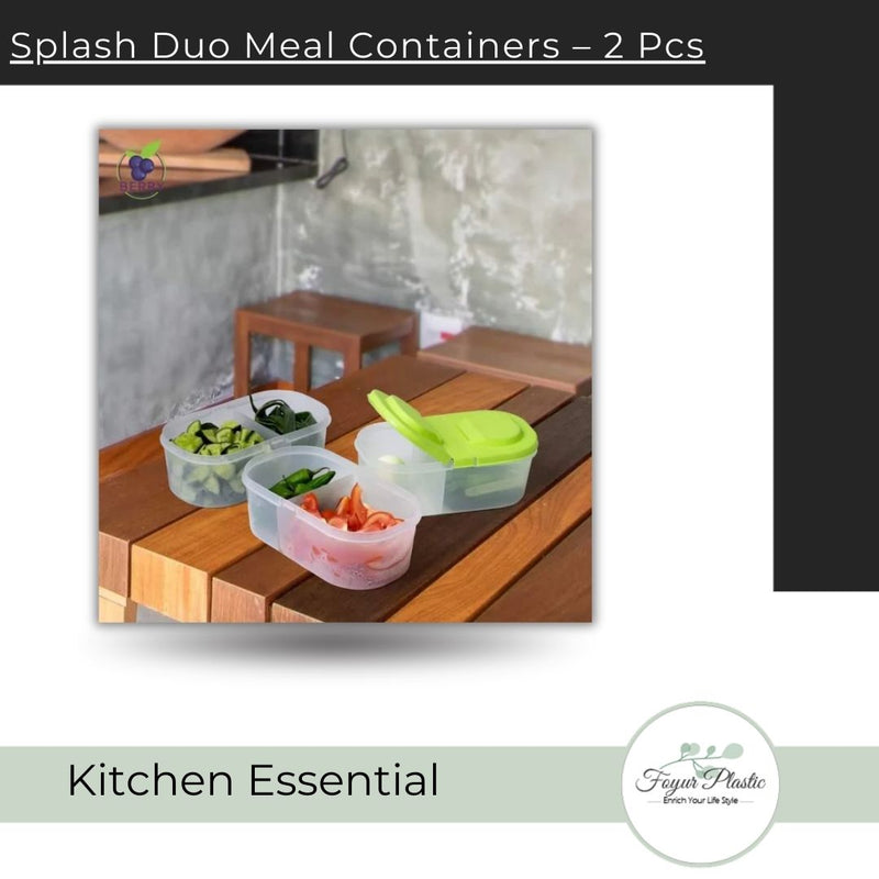 Splash Dual Compartment Food container - Pack Of 2