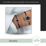 4 Pcs/Set Charming Bar Stone Bracelet