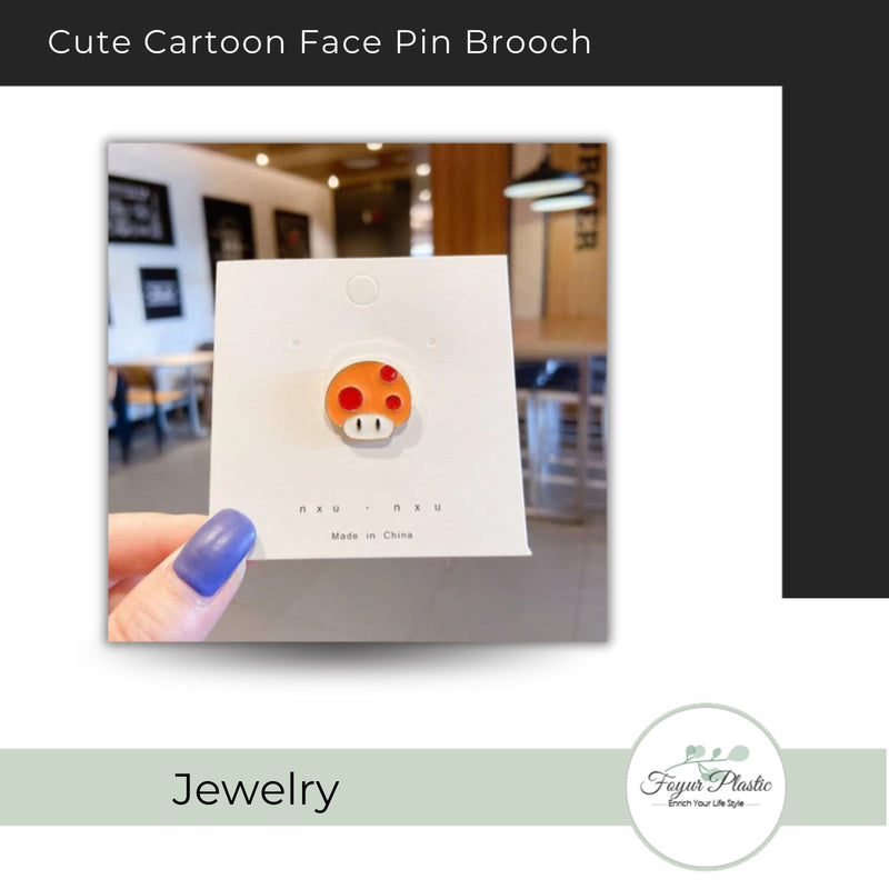 Cute Cartoon Face Pin Brooch