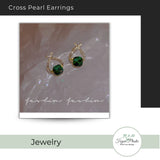 Cross Pearl Earrings( random color )