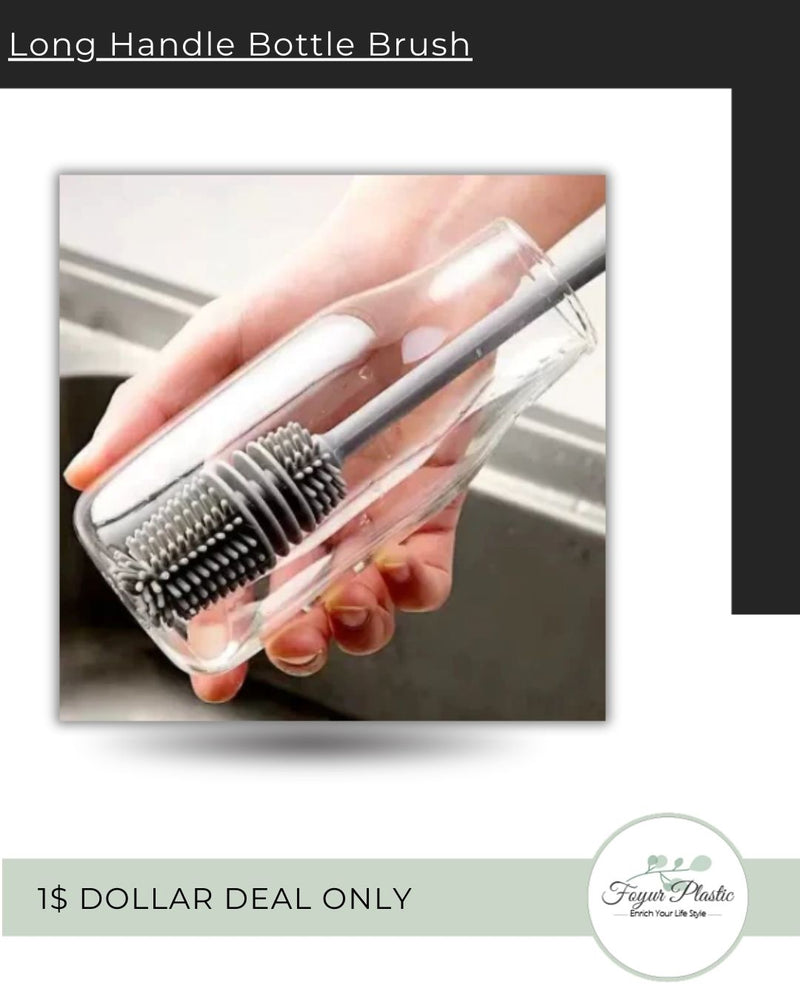 Silicone Bottle Cleaning Brush with Long Handle