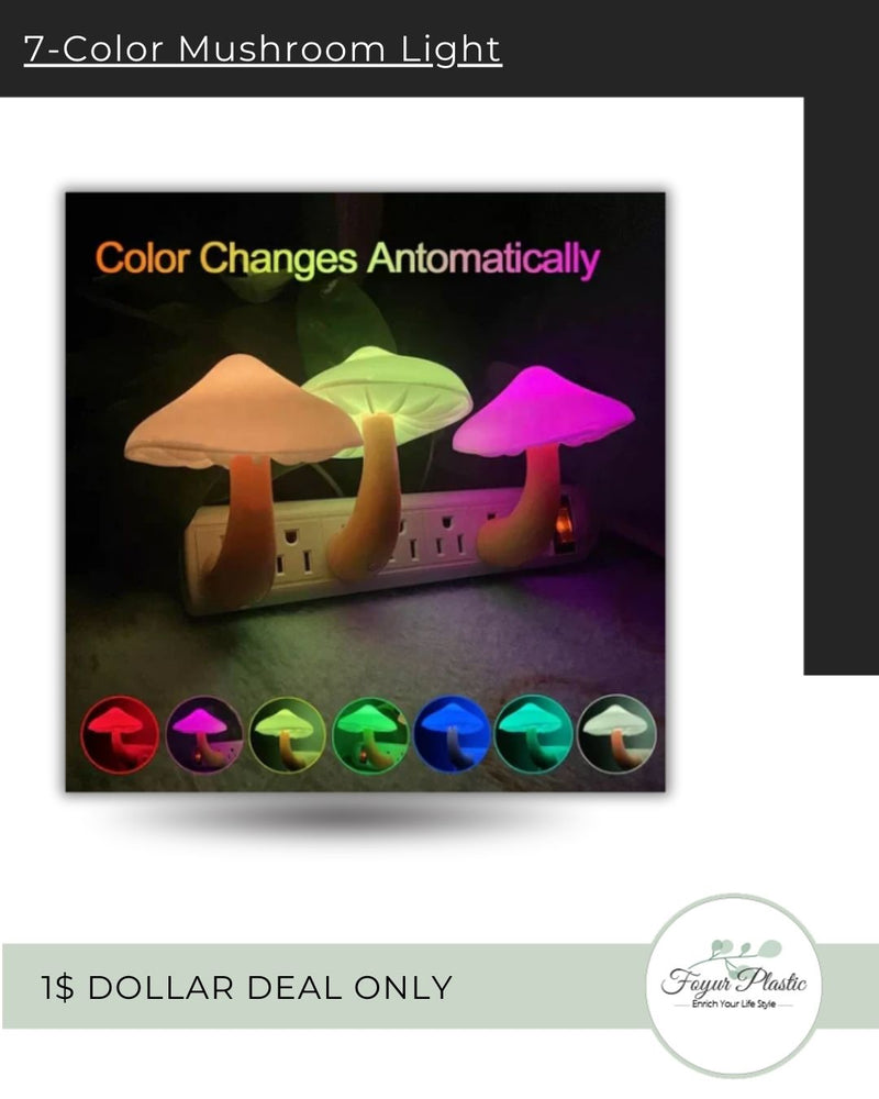 Sensor LED Night Light Plug in Lamp Mushroom Night Light 7-Color Changing Magic Mini Pretty Mushroom-Shaped Night Lights for Adults Kids NightLight