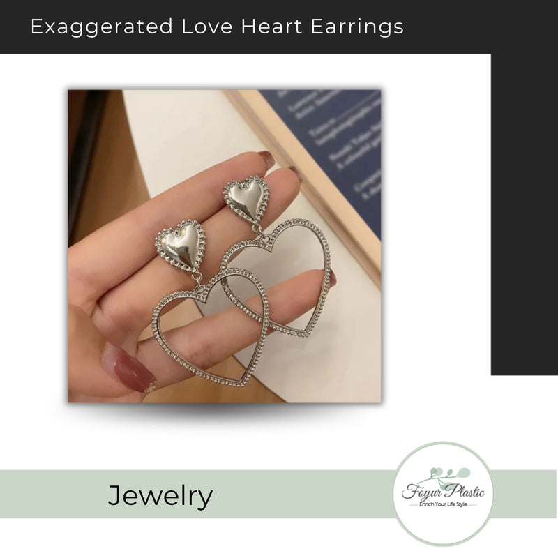 Exaggerated Love Heart Earrings