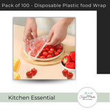 Pack of 100 - Disposable Plastic food Wrap
