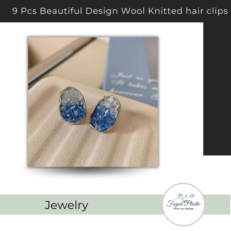 Elegant Crushed Rhinestone Earrings ( Assorted Color )