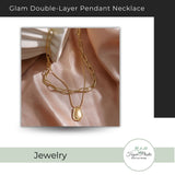 Glamorous Double Layer Chain Pendent Necklace