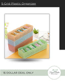 Pack of 1 - 5 Grids Plastic Organizer Storage Box