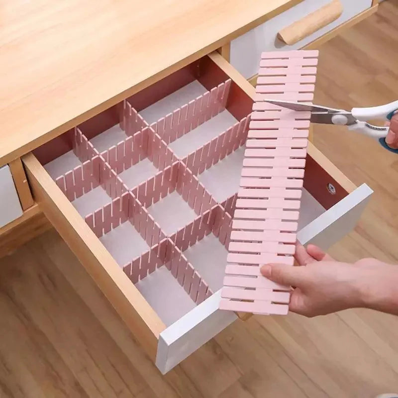 Adjustable & Interlocking Plastic Closet Drawer Dividers Organizers