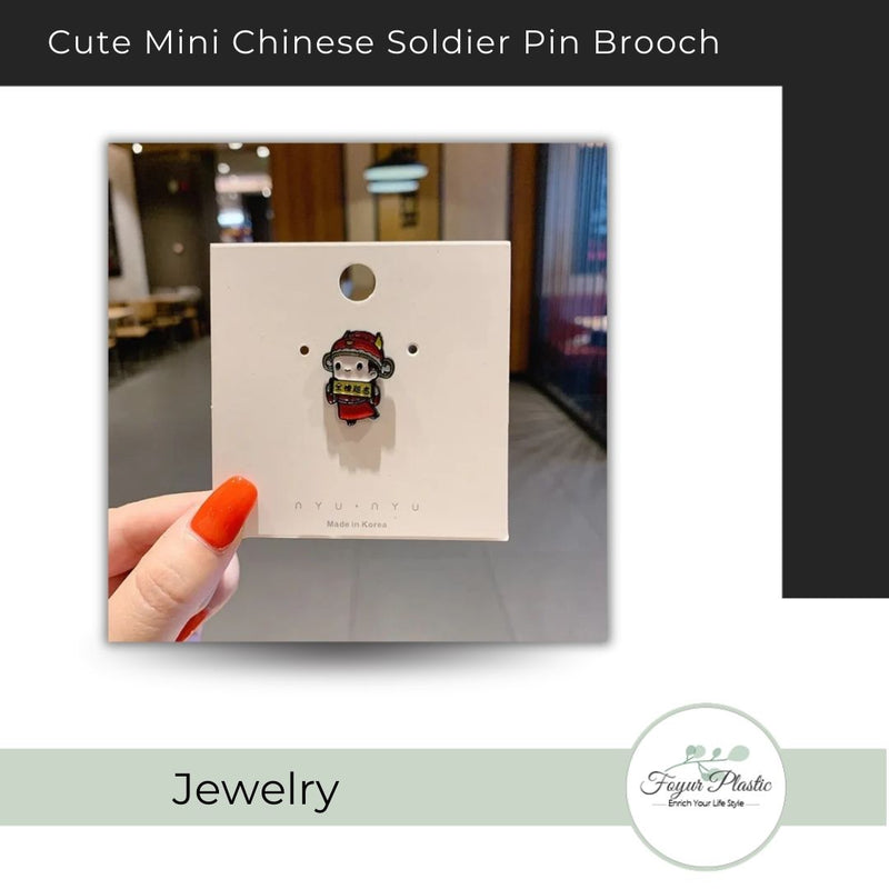 Cute Mini Chinese Soldier Pin Brooch