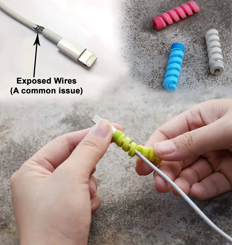 4 Pieces Spiral Silicone Cable Protectors.