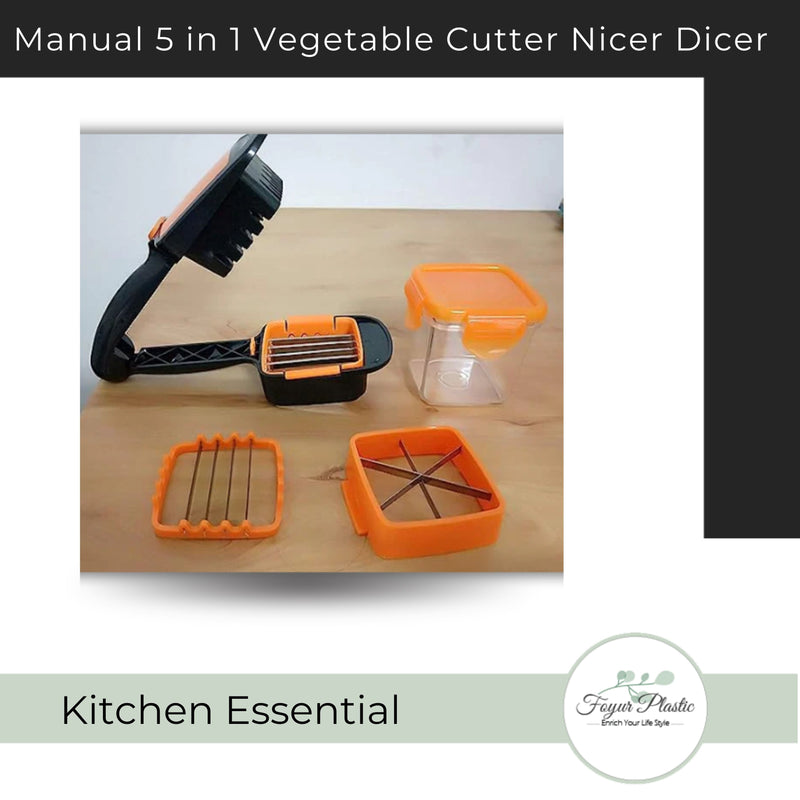 Manual 5 in 1 Vegetable Cutter Nicer Dicer.