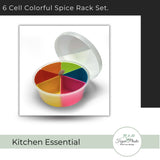 6 Cell Colorful Spice Rack Set.