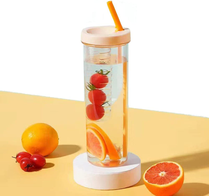 Fruit infuser Water Bottle with Straw - 24oz / 700ml