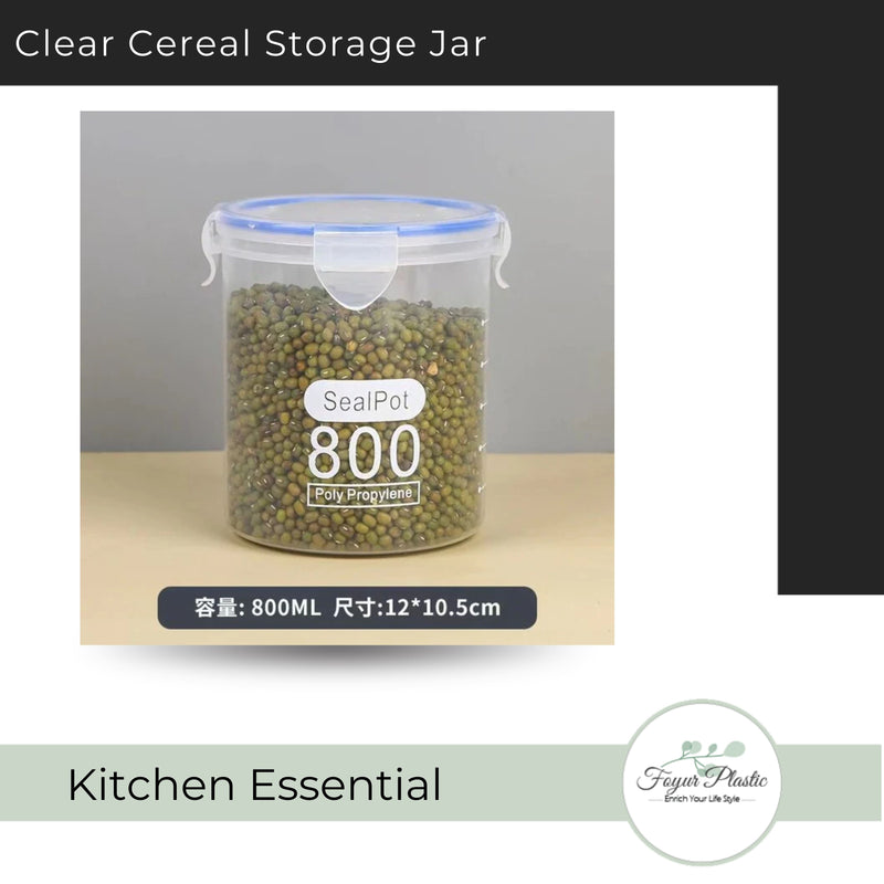 Sealed transparent plastic jar kitchen cereal storage box