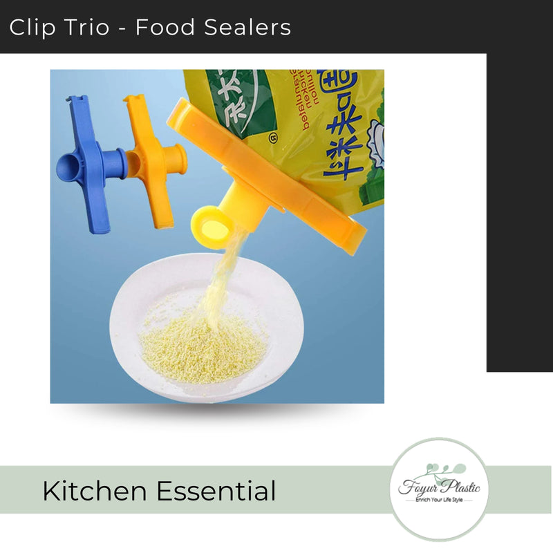 Pack of 3 - Food Sealing Clips for Multipurpose Use