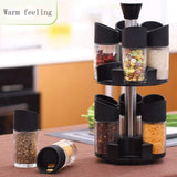 Condiment Spice Jars Revolving Base - 6 Pcs