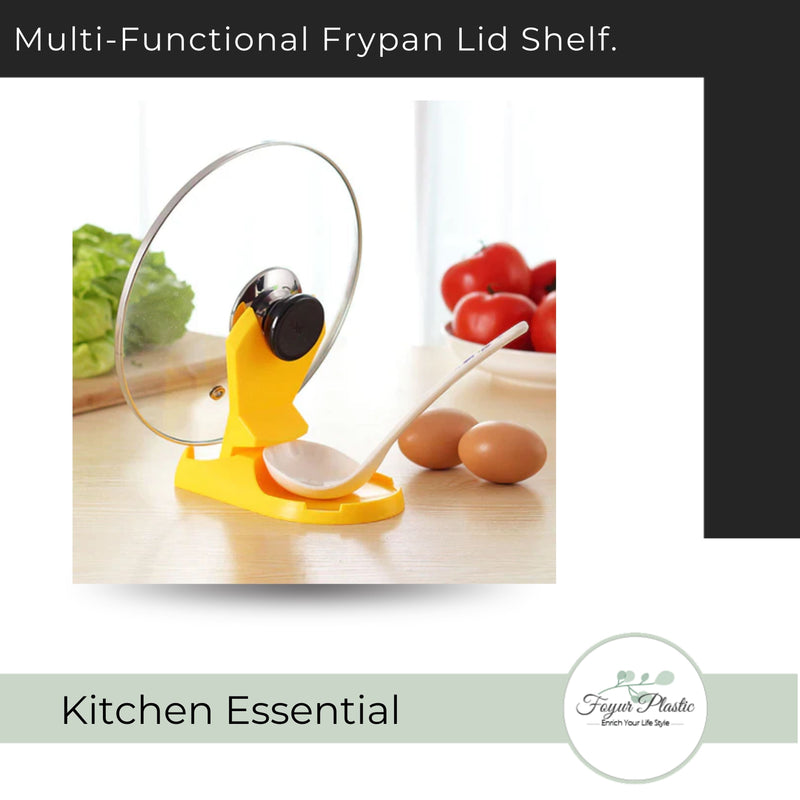 Multi-Functional Frypan Lid Shelf.