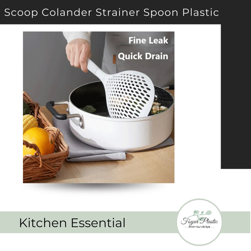 Durable Scoop Colander Strainer Spoon Plastic Water Scoop Colander For Cooking Baking Dumplings