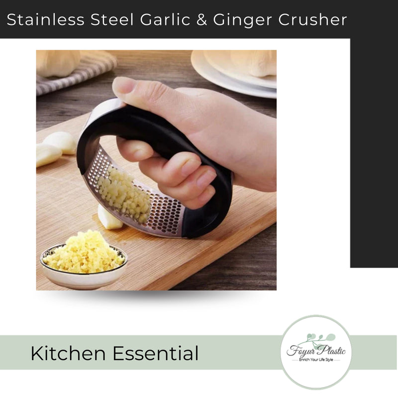 Garlic Press Metal Ginger Garlic Chopper Crusher Stainless Steel
