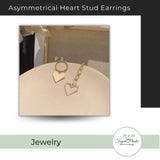 Asymmetrical Heart Stud Earrings