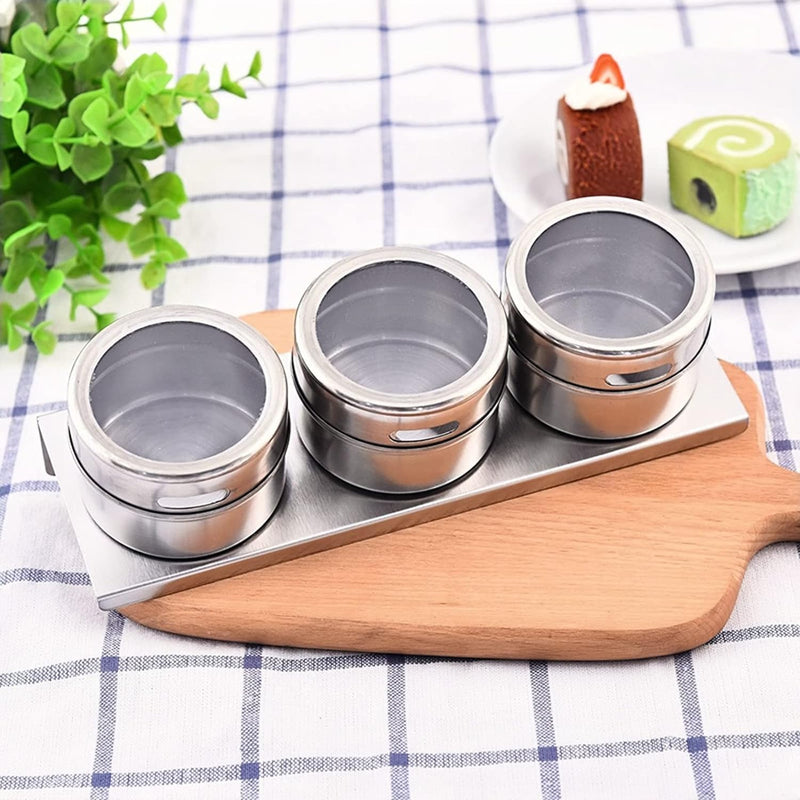 Magnetic Spice Jars Rack 3 Pcs