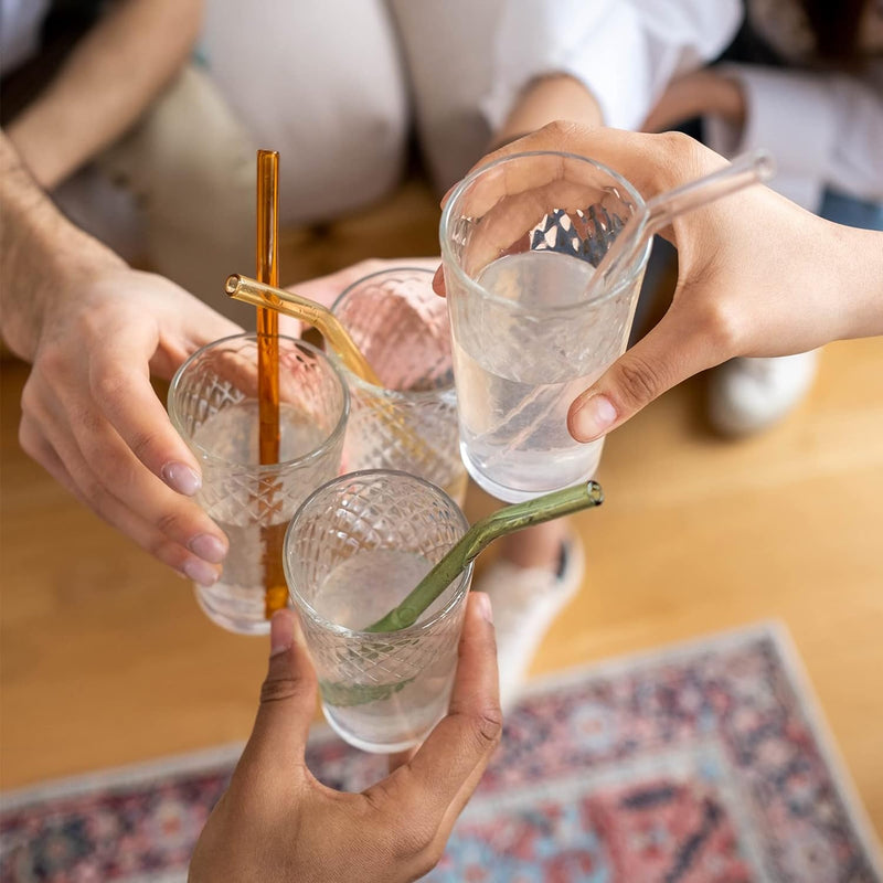 Glass Drinking Straw 5 Pcs Set