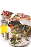 7 Piece Spices Masala Box, Stainless Steel Lid Spice Box With Spoon.