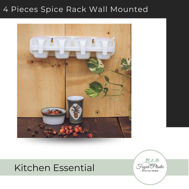4 Pieces Spice Rack Wall Mounted