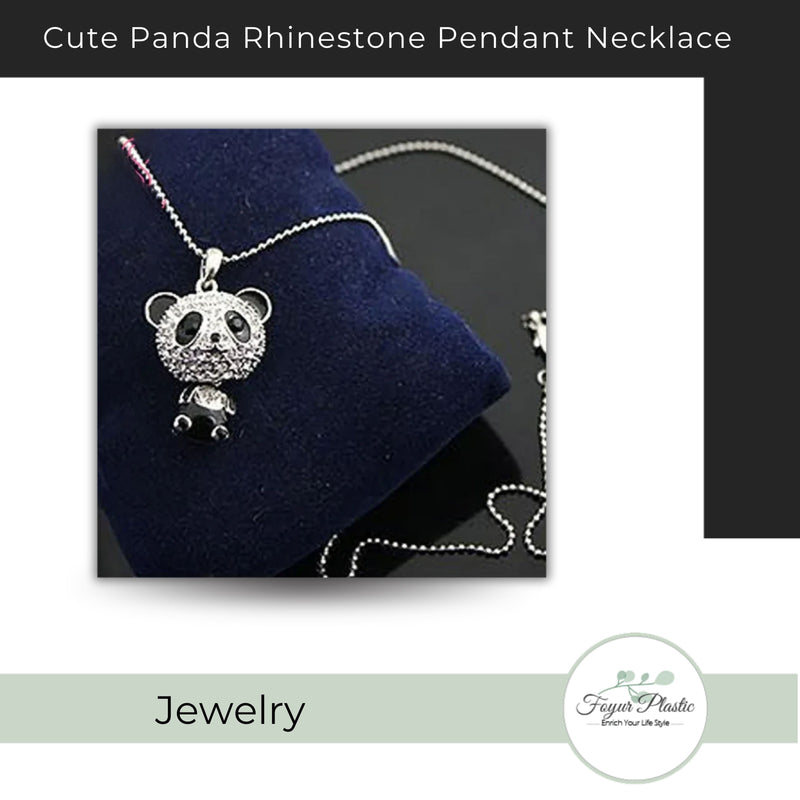 Cute Panda Rhinestone Pendant Necklace