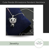 Cute Panda Rhinestone Pendant Necklace