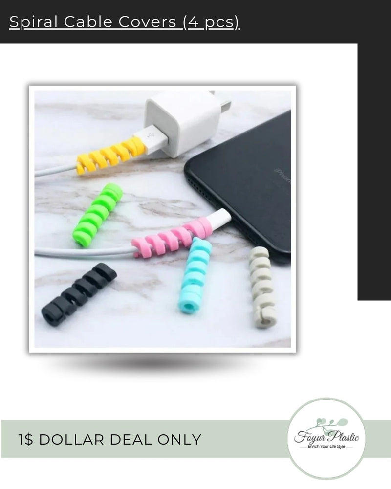 4 Pieces Spiral Silicone Cable Protectors.