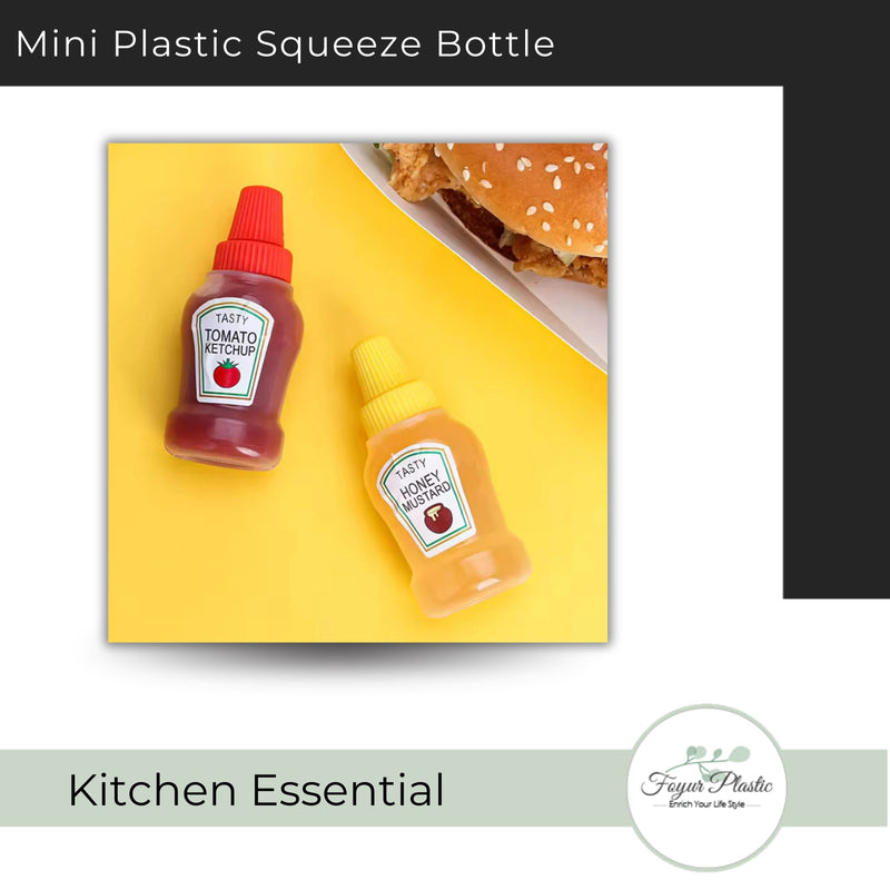 Mini Plastic Squeeze Bottle Pack of 2 Pieces