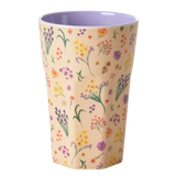 1 Piece - Floral Design Plastic Water Glass.