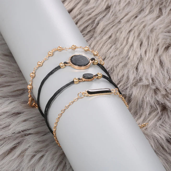 4 Pcs/Set Charming Bar Stone Bracelet