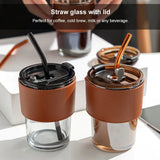 Glass Coffee Mug With Straw