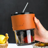 Glass Coffee Mug With Straw