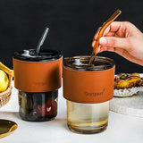 Glass Coffee Mug With Straw