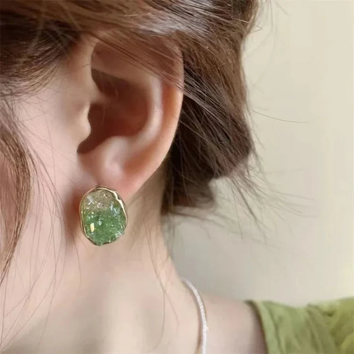 Elegant Crushed Rhinestone Earrings ( Assorted Color )