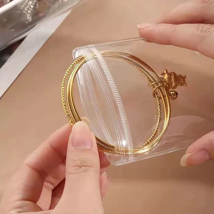 Pack of 10 Pieces - PVC Self Sealing Jewelry Transparent Storage Pouches