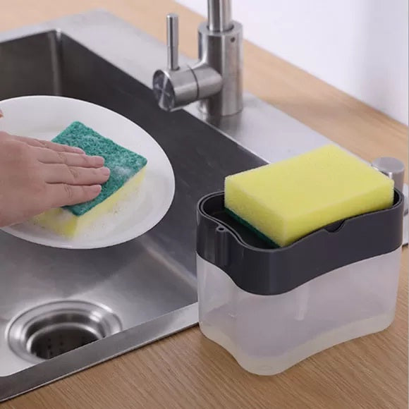2-in-1 Pump Soap Dispenser and Sponge Caddy.