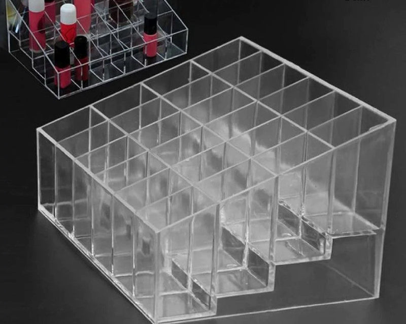 24 Grid Stand Solid Lip Stick Cosmetic Storage Box Organizer Case Makeup Display Holder Transparent