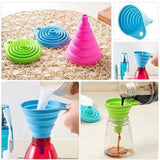 Pack of 2 - Foldable and Collapsible Silicone Funnel