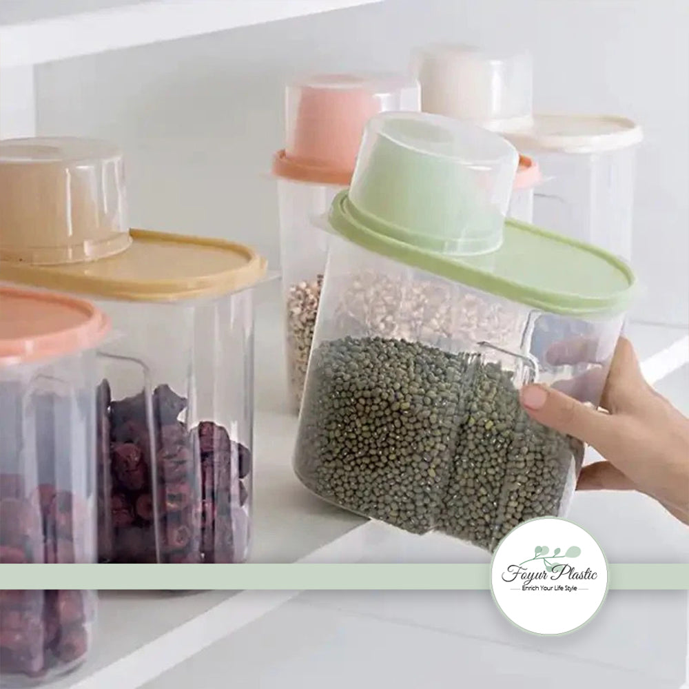 1pc PC Large Portable Cereal Food Storage Container With Airtight Lid,  Clear Kitchen Storage Container