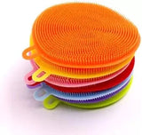 Pack of 3 - Silicone Dish Round Sponge for Multipurpose Use