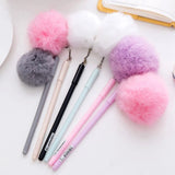 Cute Faux Fur Pom Pom Ball Pen.