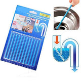 Powerful Sink Drain Cleaner Rods Sani Sticks Oil Decontamination Deodorizer For Toilet Kitchen Cleaning Sink Flit Pipe Tub - Pack of 12 Pieces