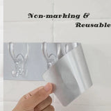 Self Adhesive Wall Mounted Sticky Hooks Strip with 6 Hooks