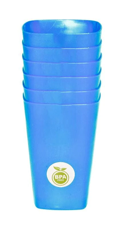 Pack of 6 Water Plastic Glass Set Non Breakable.
