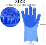 Reusable Silicone Magic Washing Gloves Pair with Scrubber for Kitchen, Bathroom, Car, Pet and Multipurpose Cleaning and Washing ( Pack of 1 Pair )